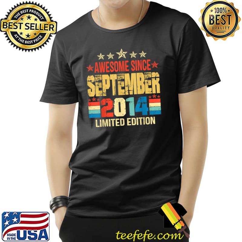 Awesome Since September 2014 Limited Edition 8th Birthday Stars T-Shirt Awesome Since September 2014 Limited Edition 8th Birthday Stars T-Shirt
