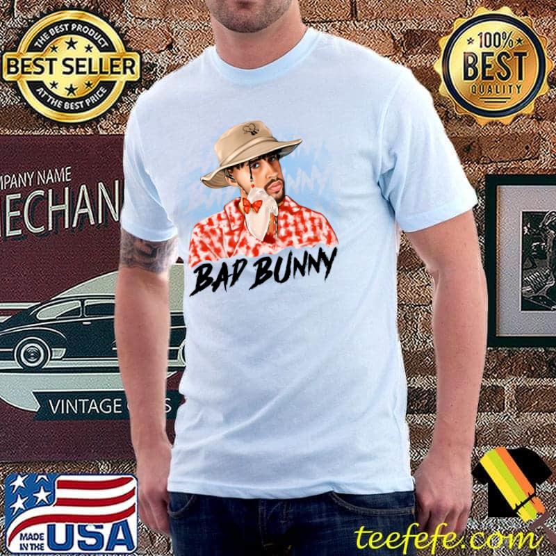 Bad Bunny in Panama Hat Un Verano Sin Ti T-shirt
