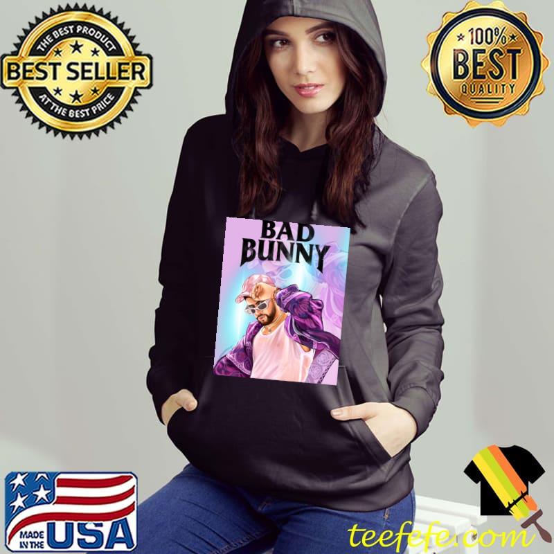 Bad Bunny in Pink Hat Un Verano Sin Ti Illustration Classic T-Shirt Hoodie Bad Bunny in Pink Hat Un Verano Sin Ti Illustration Classic T-Shirt Hoodie