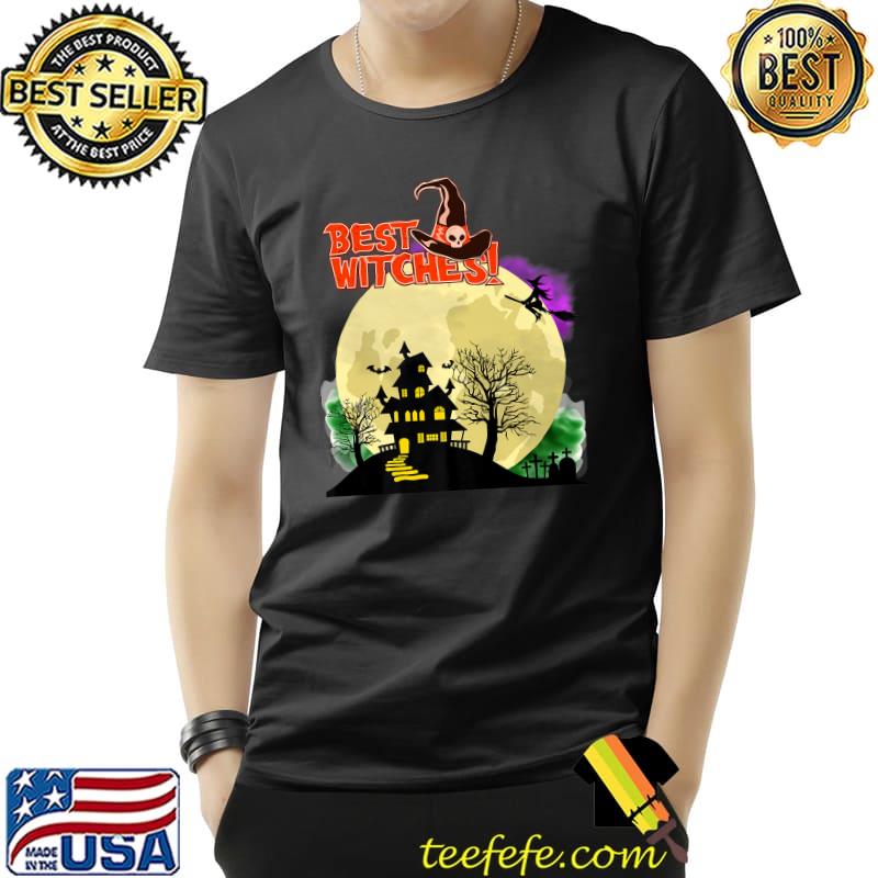 Best witches salem witch riding broom moon halloween T-Shirt Best witches salem witch riding broom moon halloween T-Shirt