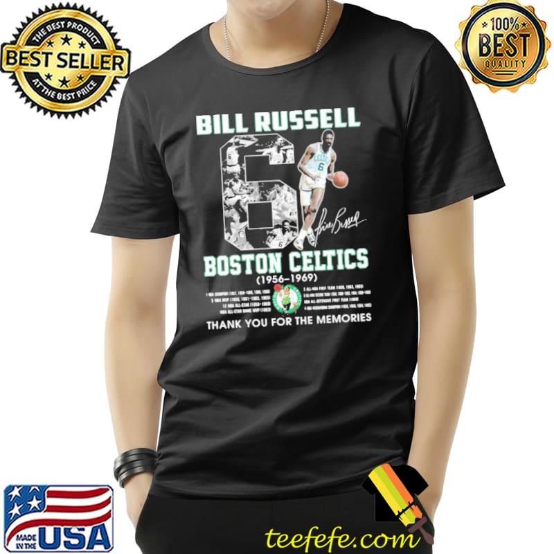 Bill russell 19561969 thank you for the memories signatures sport shirt Bill russell 19561969 thank you for the memories signatures sport shirt