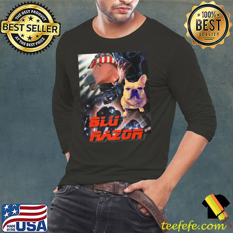 Blu Runner Dogs Poster Cartoon T-Shirt Long Sleeve Tee Blu Runner Dogs Poster Cartoon T-Shirt Long Sleeve Tee