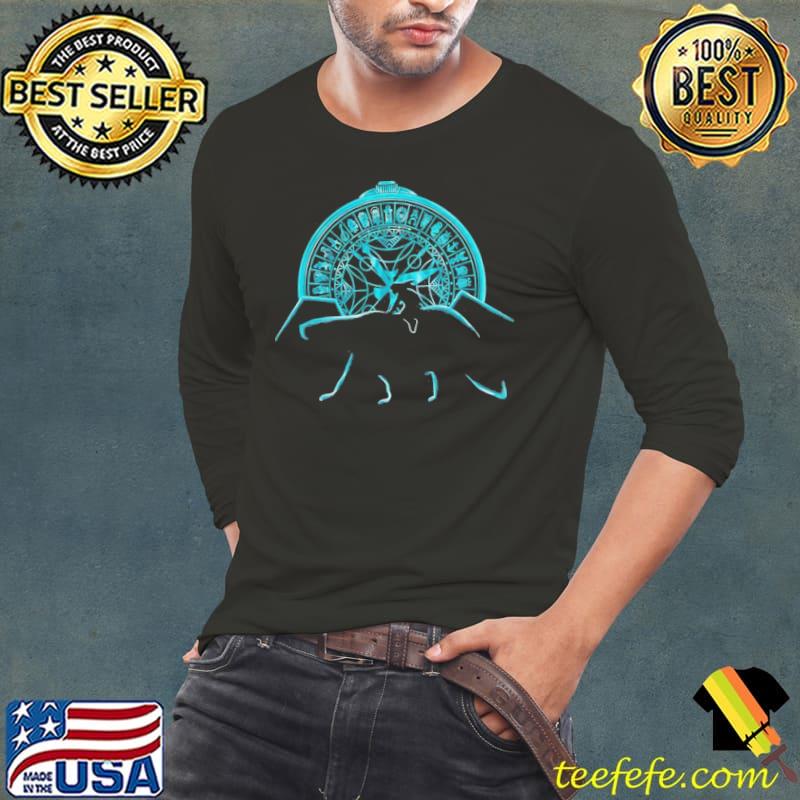 Blue Northern Lights Design classic s Long Sleeve Tee Blue Northern Lights Design classic s Long Sleeve Tee