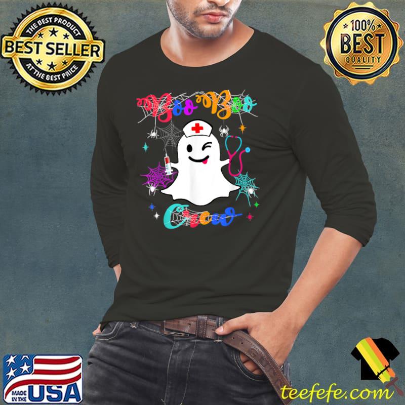 Boo Boo Crew Nurse Spiders Colors Halloween T-Shirt Long Sleeve Tee Boo Boo Crew Nurse Spiders Colors Halloween T-Shirt Long Sleeve Tee