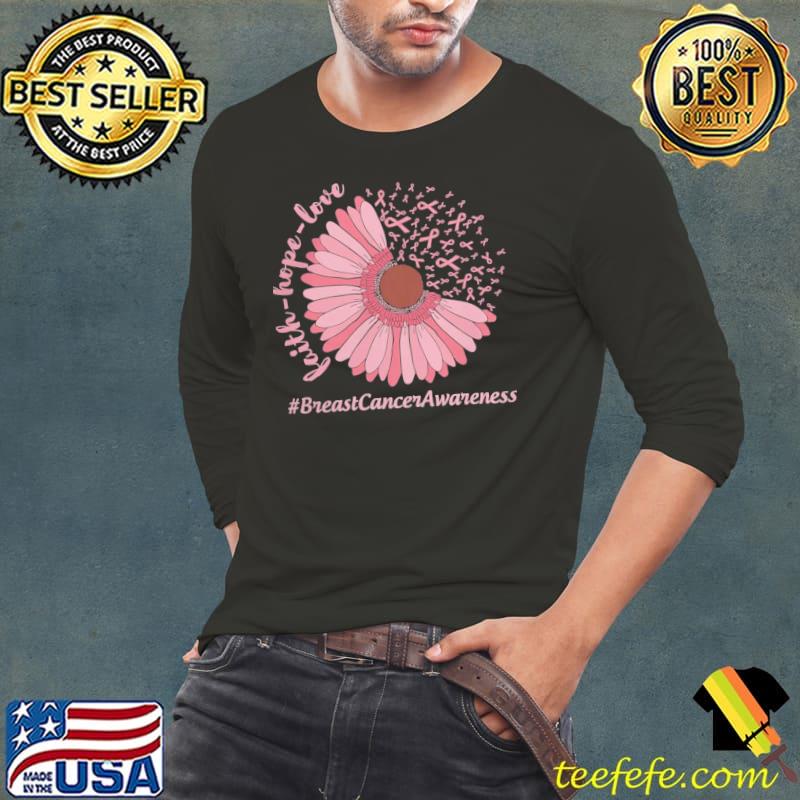 Breast cancer awareness faith hope love pink flower classic s Long Sleeve Tee Breast cancer awareness faith hope love pink flower classic s Long Sleeve Tee