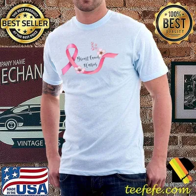 Breast Cancer Warrior Pink Ribbon In October We Wear Pink Flower T-Shirt