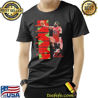 Camo dennis rodman red green basketball art sport shirt