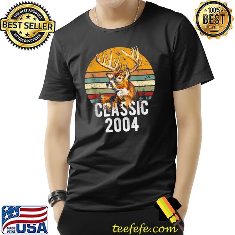 Classic 2004 Buck Deer Hunting Hunter 18th Birthday Vintage Sunset T-Shirt