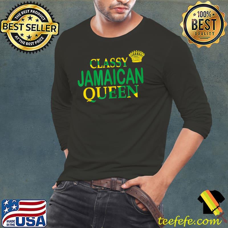 Classy Jamaican Queen Crown T-Shirt Long Sleeve Tee Classy Jamaican Queen Crown T-Shirt Long Sleeve Tee