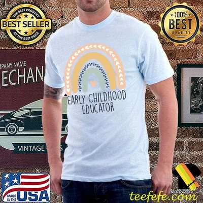 Early Childhood Educator Daycare Teacher Rainbow Hearts T-Shirt