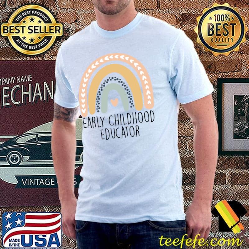 Early Childhood Educator Daycare Teacher Rainbow Hearts T-Shirt