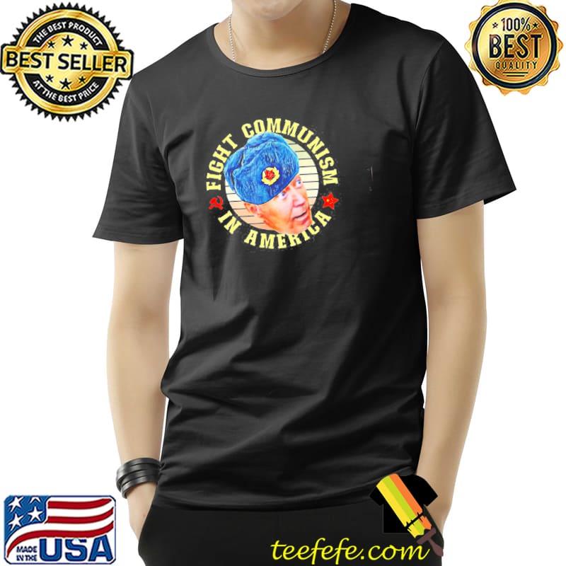 Fight communism in American pro Biden dark brandon rises dark brandon is rising usa flag shirt
