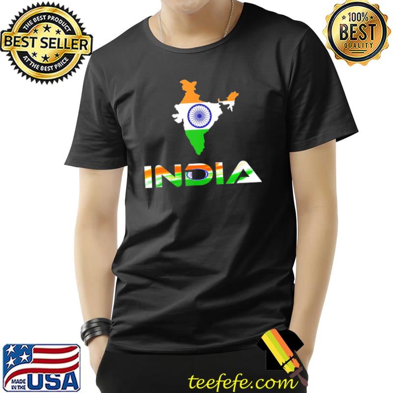 Flag souvenir and indian map distressed India classic shirt