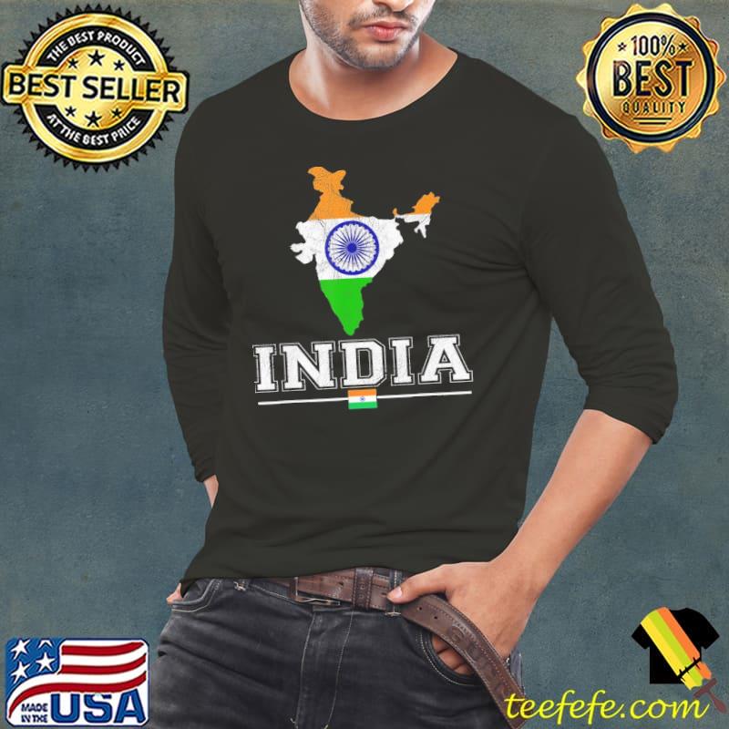 Flag souvenir indian map distressed India vintage classic s Long Sleeve Tee Flag souvenir indian map distressed India vintage classic s Long Sleeve Tee