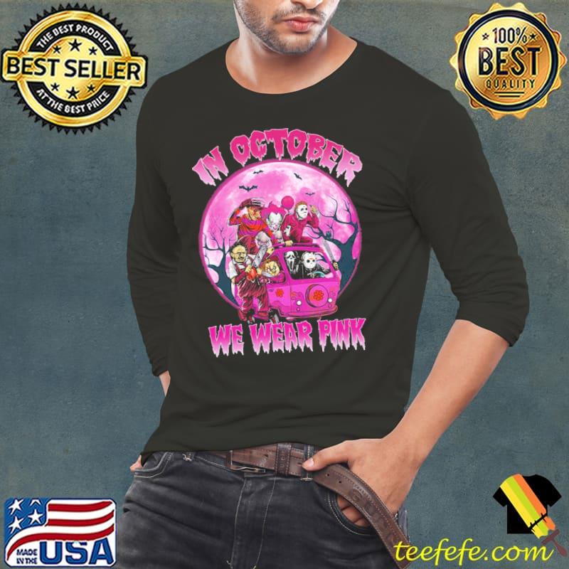 Friends halloween funny horror movie halloween in october we wear pink s Long Sleeve Tee Friends halloween funny horror movie halloween in october we wear pink s Long Sleeve Tee