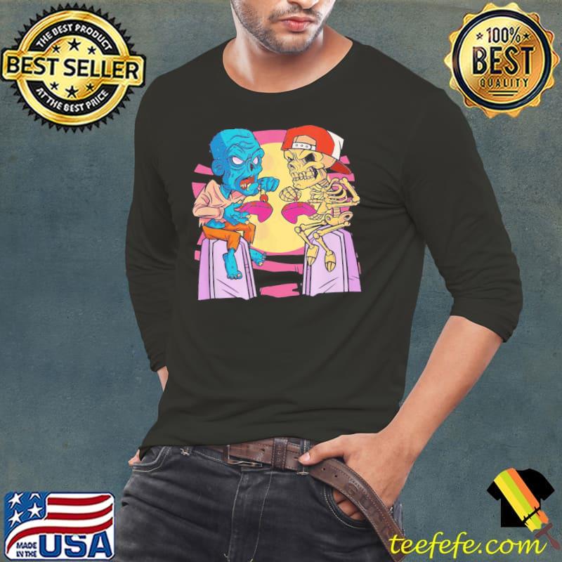 Friends halloween skull and zombie gamer friends halloween classic s Long Sleeve Tee Friends halloween skull and zombie gamer friends halloween classic s Long Sleeve Tee