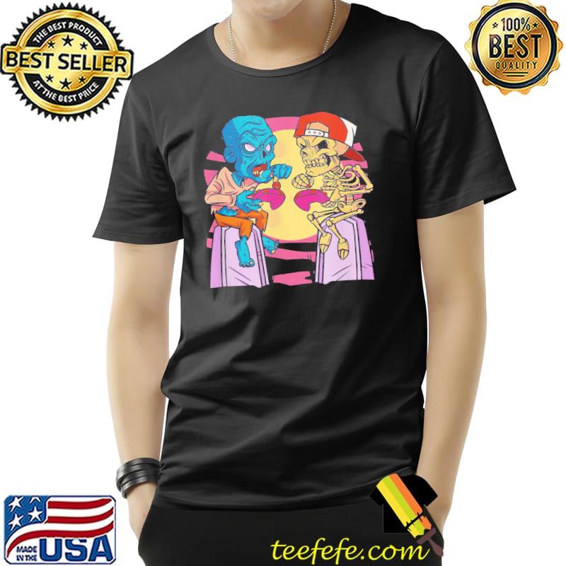 Friends halloween skull and zombie gamer friends halloween classic shirt Friends halloween skull and zombie gamer friends halloween classic shirt
