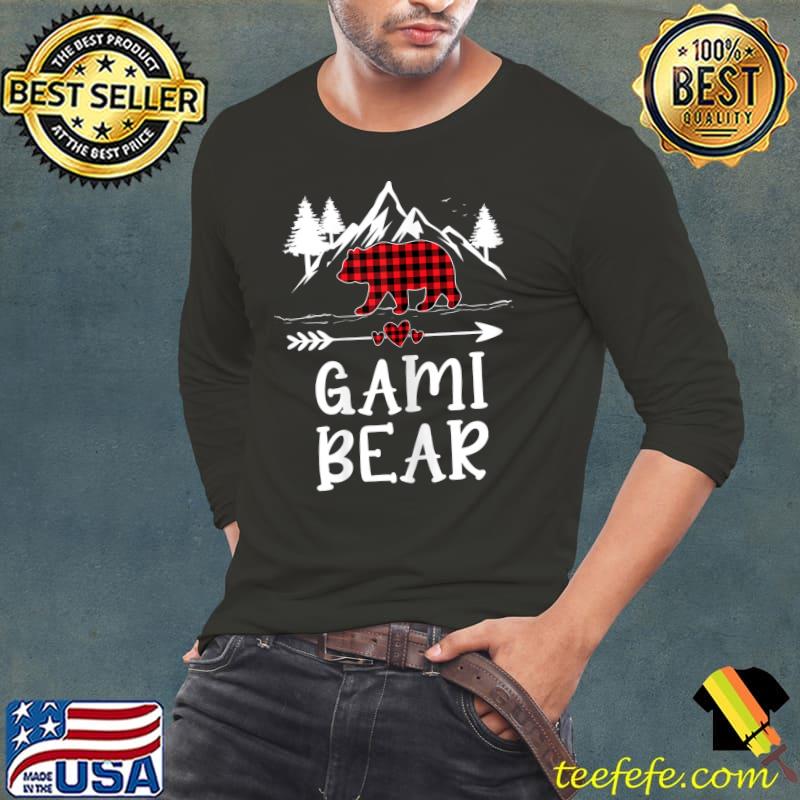 Gami Bear Christmas Pajama Red Plaid Buffalo Mountain T-Shirt Long Sleeve Tee Gami Bear Christmas Pajama Red Plaid Buffalo Mountain T-Shirt Long Sleeve Tee