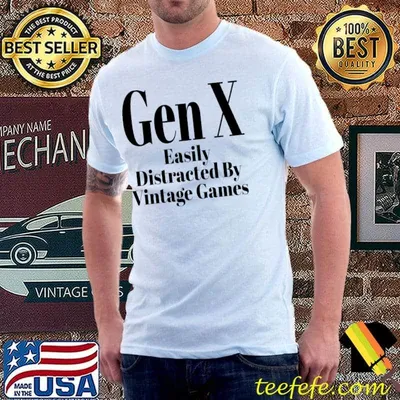 Gen X Easily Distracted By Vintage Games T-Shirt