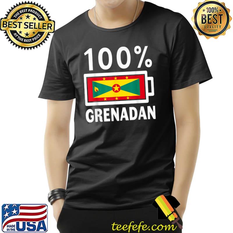 Grenada Flag 100 Grenadan Battery Power T-Shirt