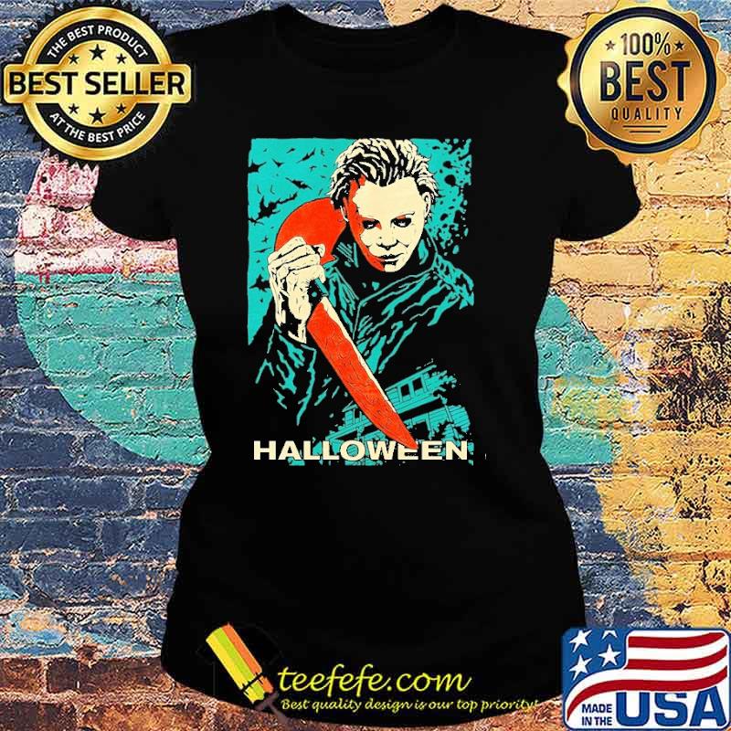 Halloween Movie Michael Myer Killer Horror Art Shirt Ladies tee Halloween Movie Michael Myer Killer Horror Art Shirt Ladies tee