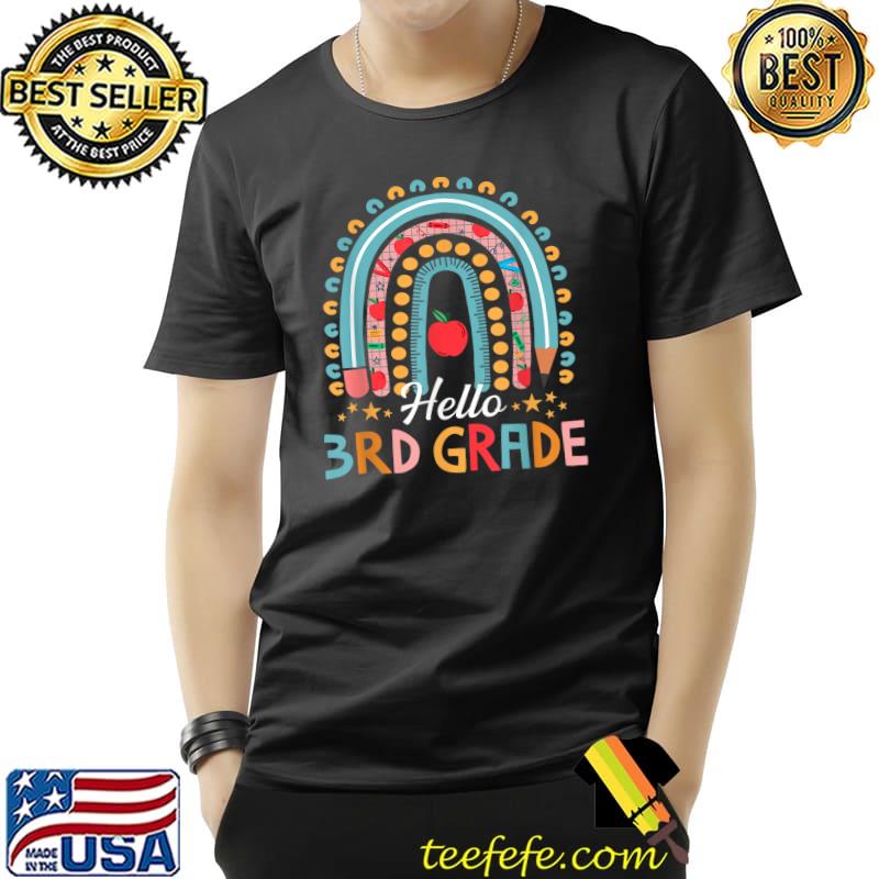 Hello 3rd Grade Teacher Leopard Rainbow T-Shirt Hello 3rd Grade Teacher Leopard Rainbow T-Shirt