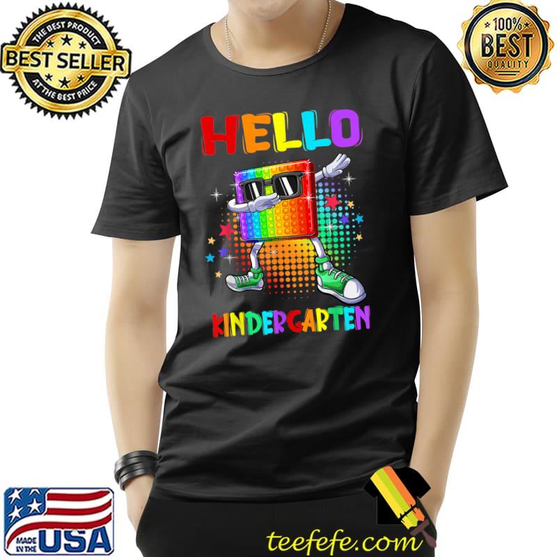 Hello Kindergarten Back To School Pop It Dabbing Colors T-Shirt Hello Kindergarten Back To School Pop It Dabbing Colors T-Shirt