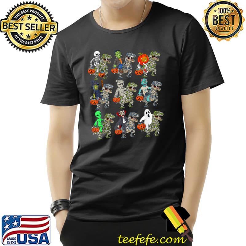 Horror Movie Percent Riding Dinosaur T Rex Mummy Pumpkin Halloween T-Shirt Horror Movie Percent Riding Dinosaur T Rex Mummy Pumpkin Halloween T-Shirt