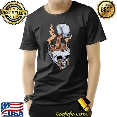 Horror Movies Skull Skeleton Coffee Halloween Costume T-Shirt