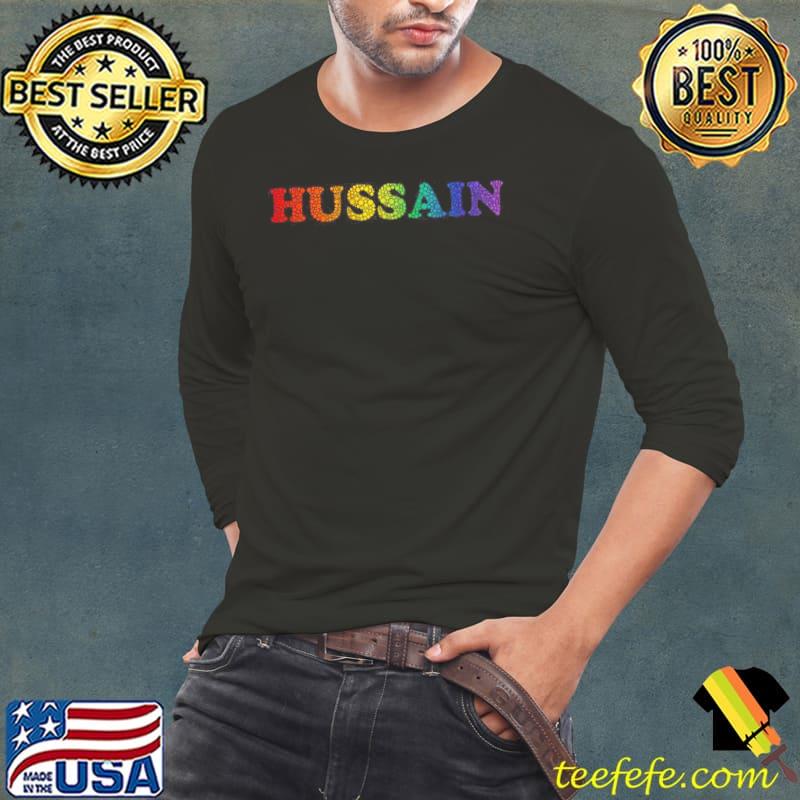 Hussain name fun rainbow bubbles LGBT pride design classic s Long Sleeve Tee Hussain name fun rainbow bubbles LGBT pride design classic s Long Sleeve Tee
