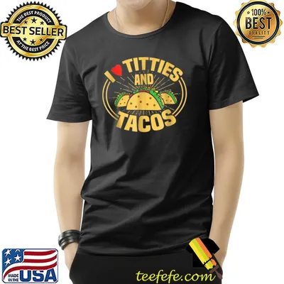 I Love Titties And Tacos Heart Red T-Shirt
