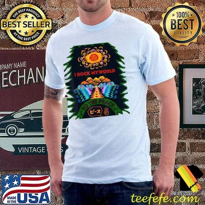 I rock my world to the peace mountain colors T-Shirt