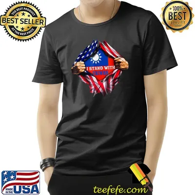 I Stand With Taiwan Flag American Flag Support Taiwan T-Shirt
