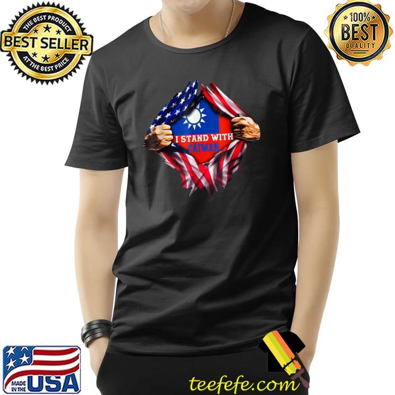 I Stand With Taiwan Flag American Flag Support Taiwan T-Shirt