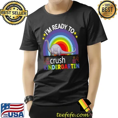 I'm ready to crush kindergarten 2023 apatosaurus rainbow T-Shirt