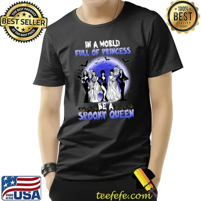 In A World Full Of Princess Be A Spooky Queen Moon Bats Halloween T-Shirt