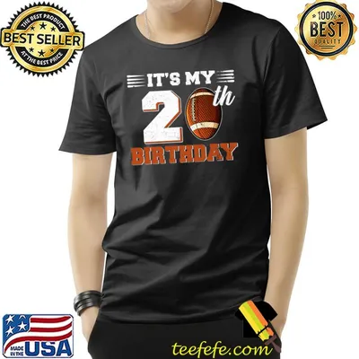 It's My 20th Birthday Football 20 Years Old Bday T-Shirt