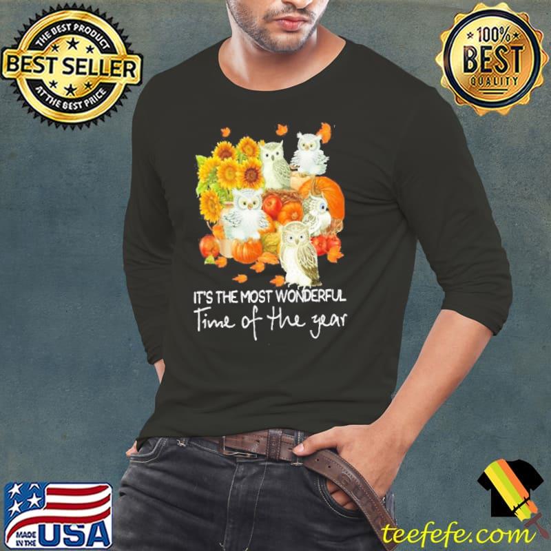 It's the most wonderful time of the year owl halloween pumpkin spooky season classic s Long Sleeve Tee It's the most wonderful time of the year owl halloween pumpkin spooky season classic s Long Sleeve Tee
