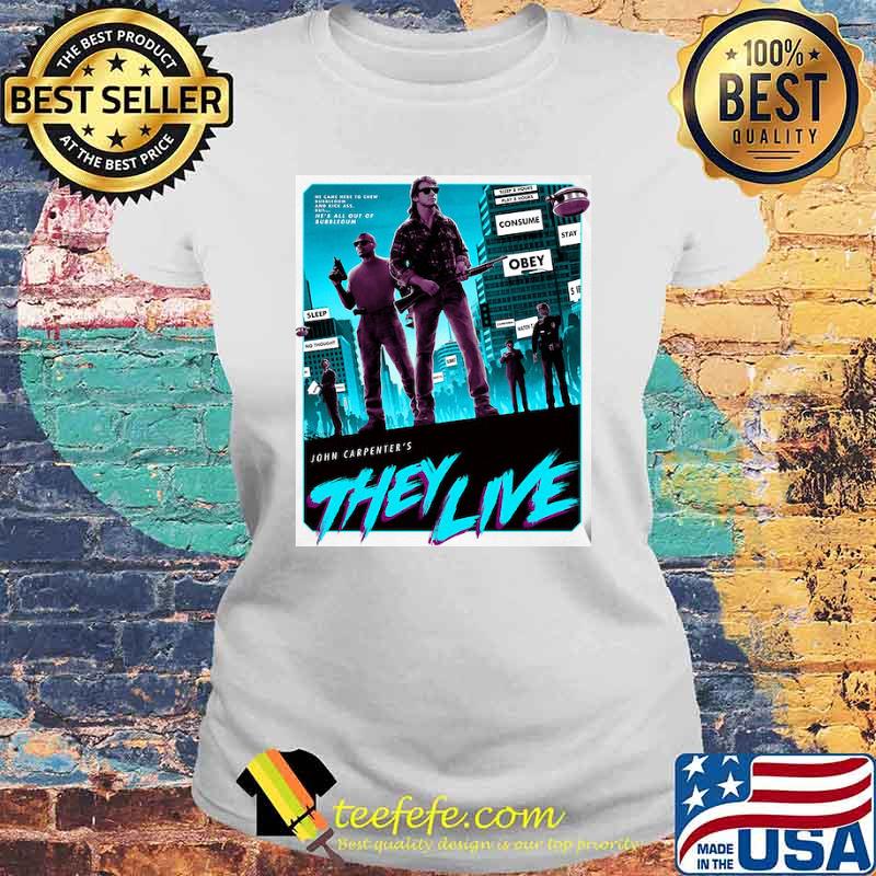 John Carpenter's They Live 1988 Poster Shirt Laides tee John Carpenter's They Live 1988 Poster Shirt Laides tee