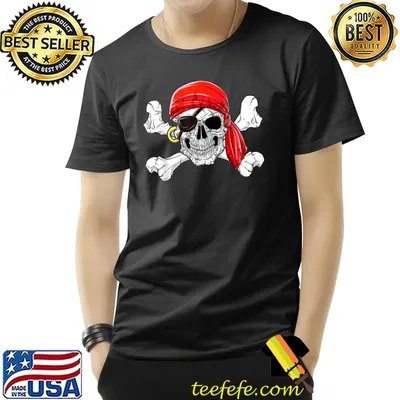 Jolly Roger Pirate Skull Crossbones Halloween T-Shirt