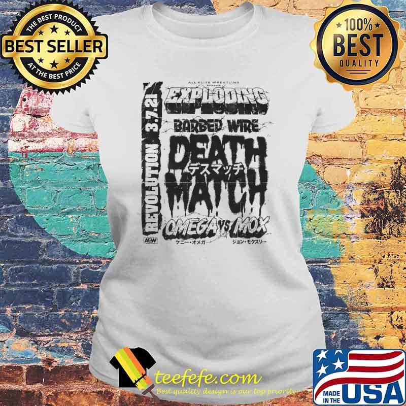 Kenny Omega vs Jon Moxley Exploding Barbed Wire Death Match Shirt Laides tee Kenny Omega vs Jon Moxley Exploding Barbed Wire Death Match Shirt Laides tee