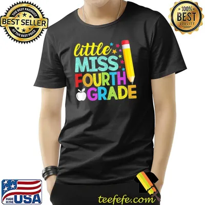 Kids funny back to school little miss 4th grade classic shirt