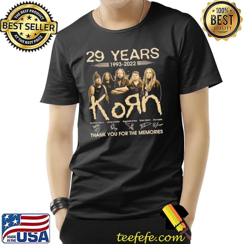 Korn 29 years signatures classic singer shirt Korn 29 years signatures classic singer shirt