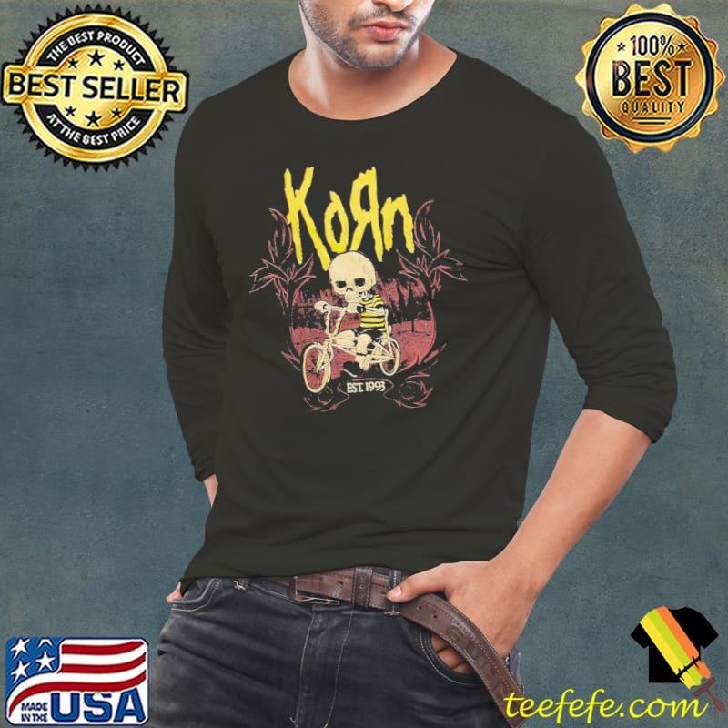 Korn metal band embroidered graphic horror moive s Long Sleeve Tee Korn metal band embroidered graphic horror moive s Long Sleeve Tee