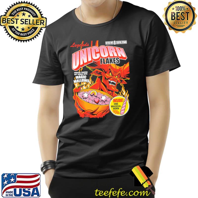 Legends unicorn flakes frosted toasted oat cereal with classic shirt