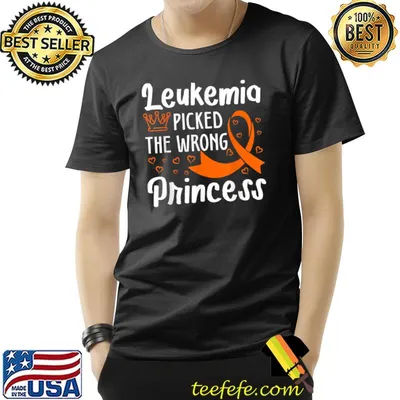Leukemia Picked The Wrong Princess Cancer Leukemia Awareness Ribbon And Crown T-Shirt