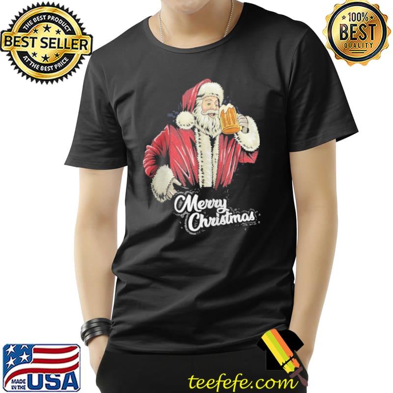 Merry christmas men's beer lovers essential classic shirt