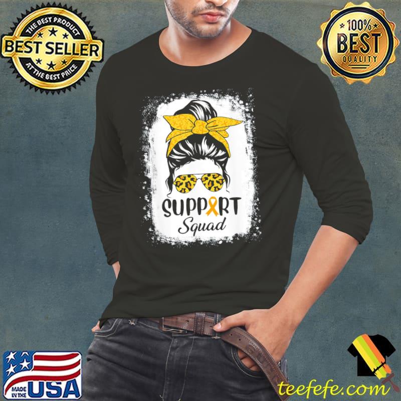 Messy bun glasses support squad childhood cancer awareness classic s Long Sleeve Tee Messy bun glasses support squad childhood cancer awareness classic s Long Sleeve Tee