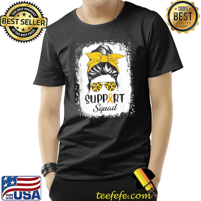 Messy bun glasses support squad childhood cancer awareness classic shirt