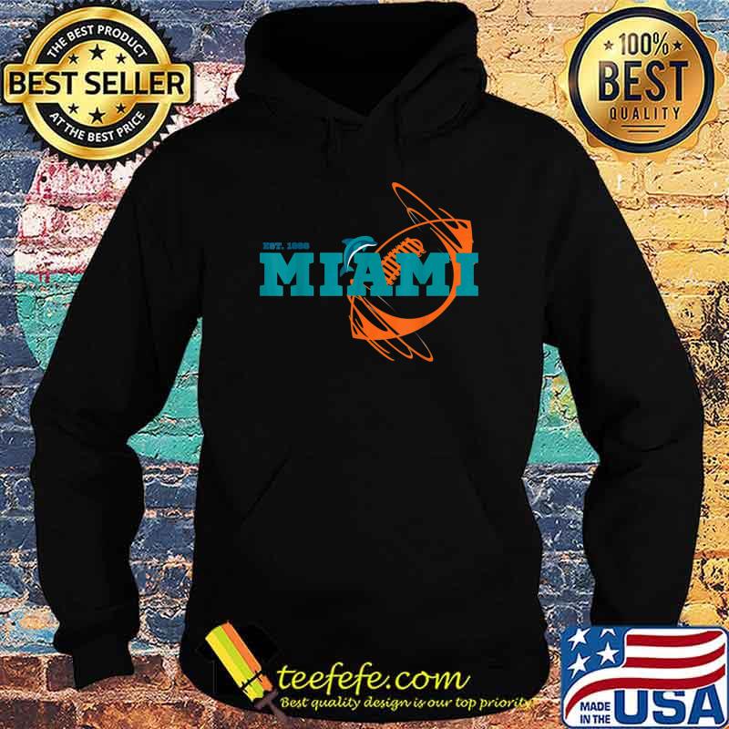 Miami Est 1966 Sports Team Novelty Athletic Dolphin T-s Hoodie Miami Est 1966 Sports Team Novelty Athletic Dolphin T-s Hoodie